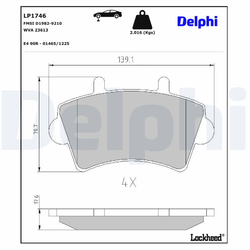 DELPHI LP1746 Brake Pad Set, disc brake