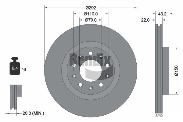 BENDIX Braking féktárcsa BDS2037