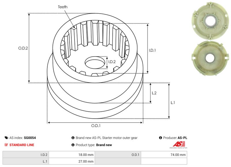 AS-PL SG0054 Repair Kit, starter