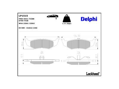 DELPHI LP1515 - Brake Pad Set, disc brake