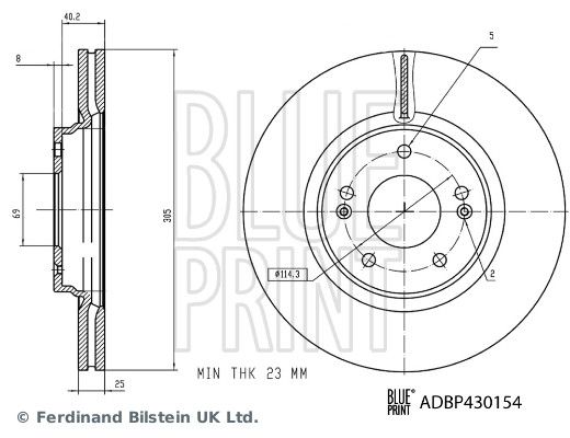 BLUE PRINT ADBP430154 Brake Disc