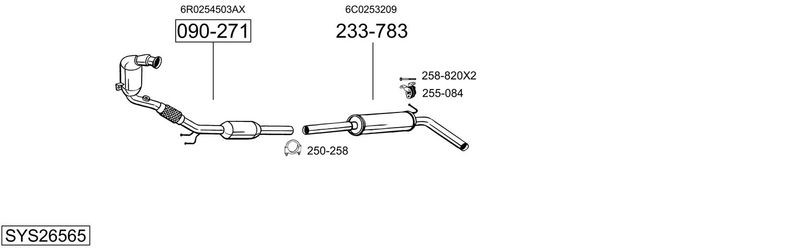 BOSAL kipufogórendszer SYS26565