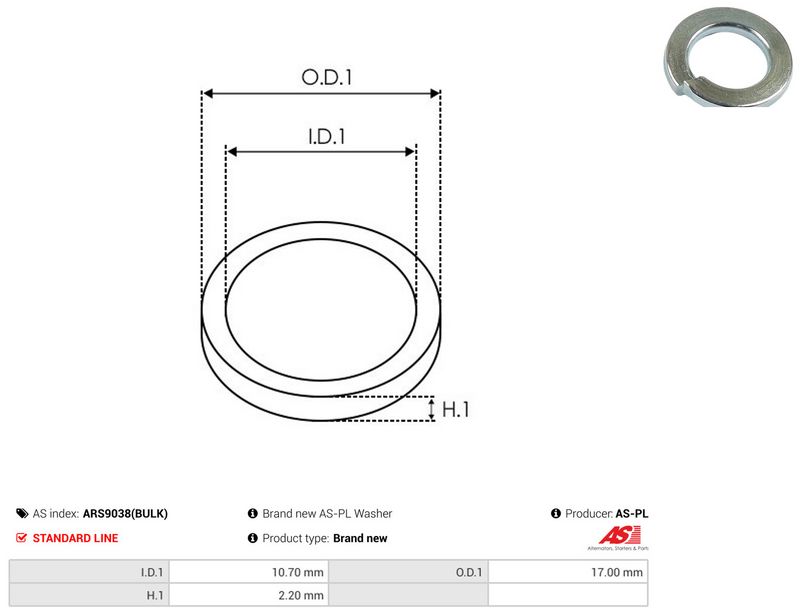 AS-PL ARS9038(BULK) Repair Set, alternator