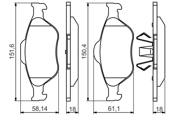 BOSCH гальмівна колодка передній FORD Fiesta, Fusion 02-