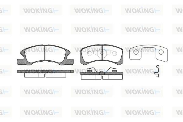 Комплект гальмівних накладок, дискове гальмо, Woking P10113.02