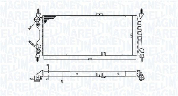 Радіатор, система охолодження двигуна, Magneti Marelli 350213588000