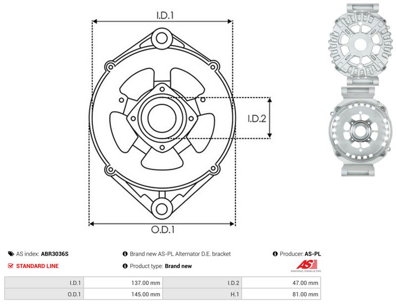 Kaitsekate, generaator, AS-PL ABR3036S