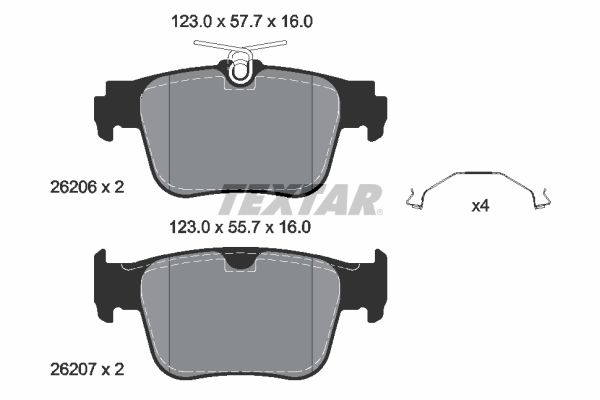 Тормозные колодки AUDIFORDSKODAVW A3ConnectOctavia R 19 TEXTAR 2620601