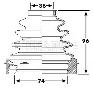 Borg & Beck cv joint boot kit - BCB6254