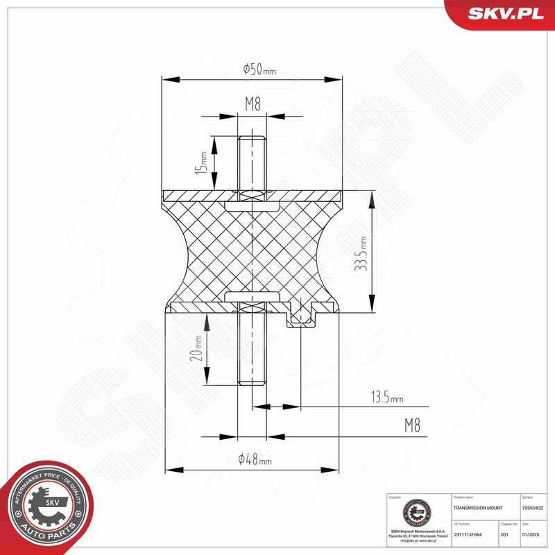 ESEN SKV 75SKV832 Mounting, automatic transmission