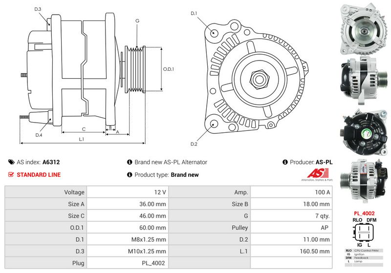 AS-PL A6312 Alternator