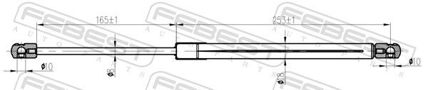 FEBEST 12117-016 Gas Spring, bonnet