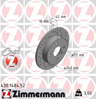 ZIMMERMANN féktárcsa 430.1484.52