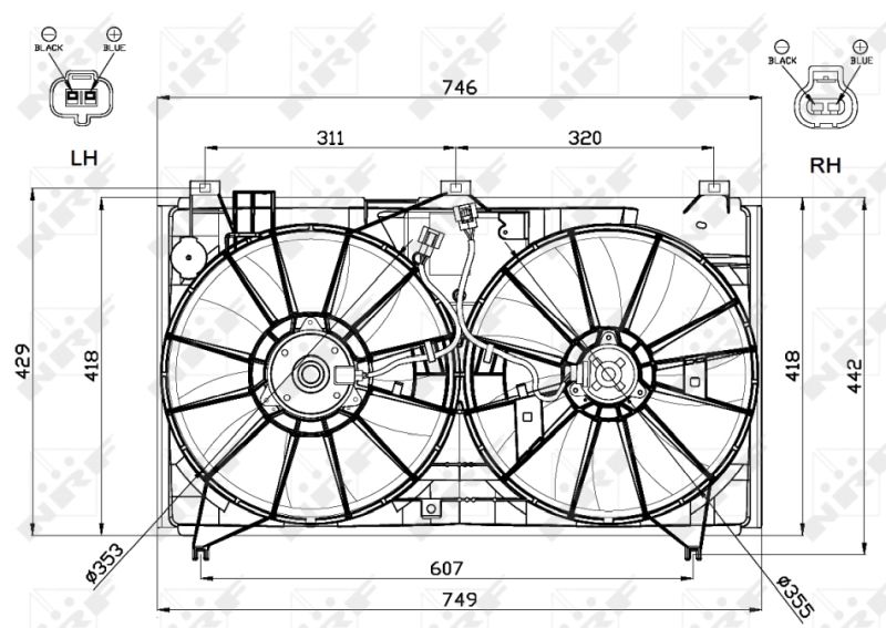 NRF ventilátor, motorhűtés 47580