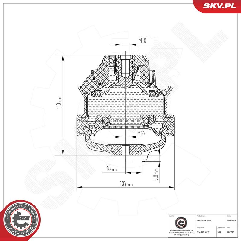 Prekės atitinka OEM kodą: A 124 240 01 17
