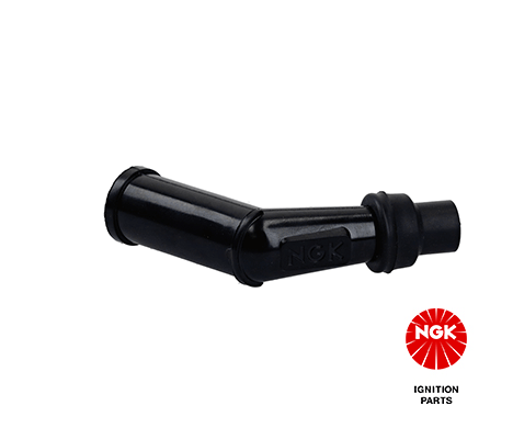 Bougie pijp, hoek: 120°, Lang, aansluiting: SAE moer, materiaal behuizing: Eboniet, kleur bougiedop: zwart past: PIAGGIO/VESPA X7 125IE (Evo Euro3) /125ie (Evo) 2007-2012