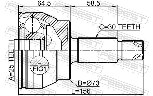 FEBEST 1210-JK1 Joint Kit, drive shaft