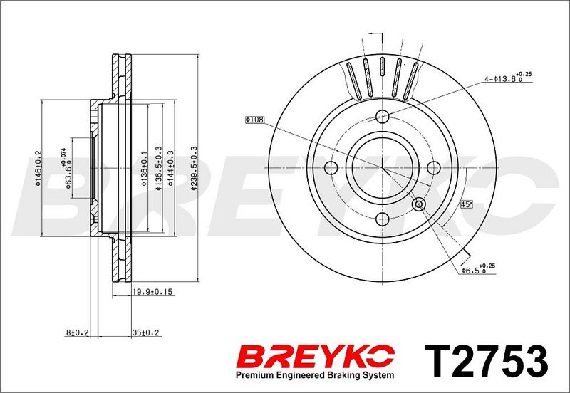 DAVID VASCO T2753 Brake Disc