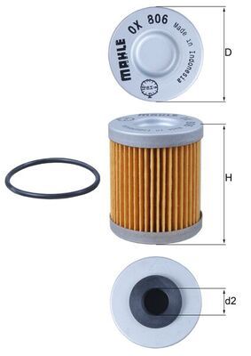 Product Image - Oliefilter - OX806D - MAHLE
