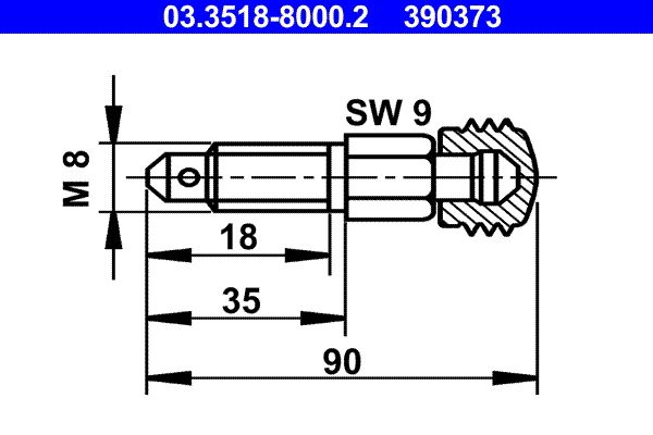ATE Ontluchtingsschroef / -nippel 03.3518-8000.2