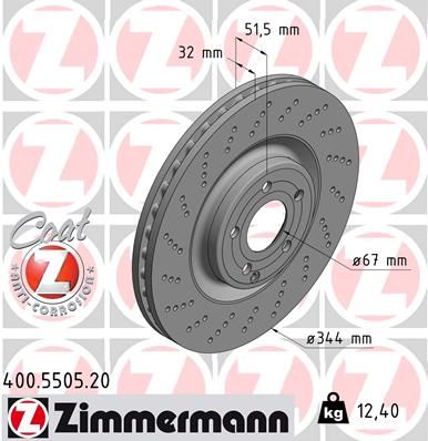 Гальмівний диск, Zimmermann 400.5505.20