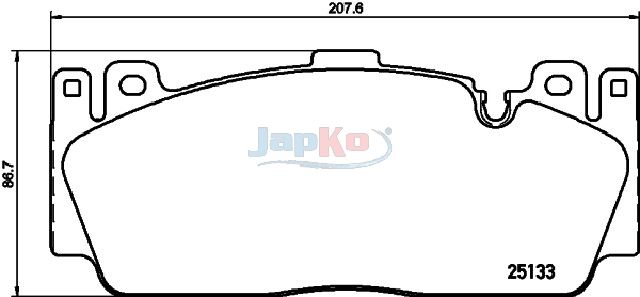 Piduriklotsi komplekt, ketaspidur, JAPKO 500127