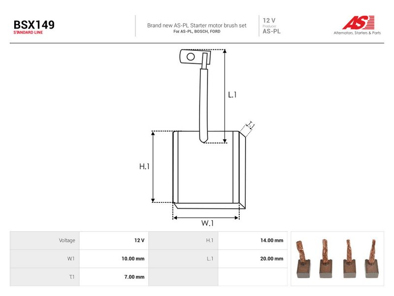 Süsinikuhari, starter, AS-PL BSX149