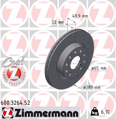 Гальмівний диск, Zimmermann 600.3264.52