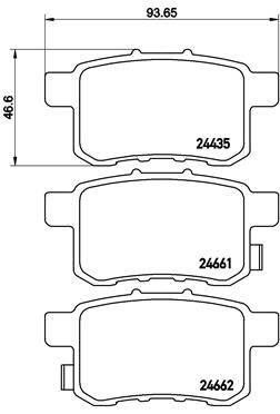 Колодка тормозов. диск. HONDA ACCORD задн. (выр-во BREMBO)