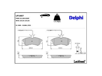 DELPHI LP1607 Brake Pad Set, disc brake