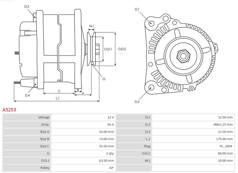 AS-PL A5253 Alternator