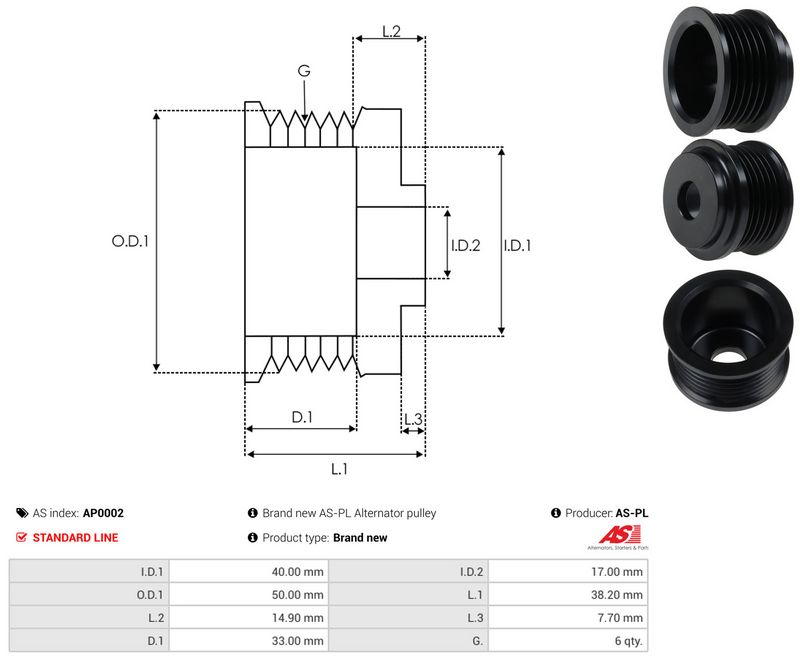 Rihmaratas, generaator, AS-PL AP0002