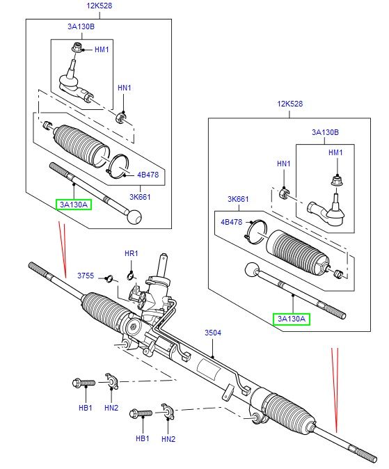 AG PARTS 10052 Inner Tie Rod