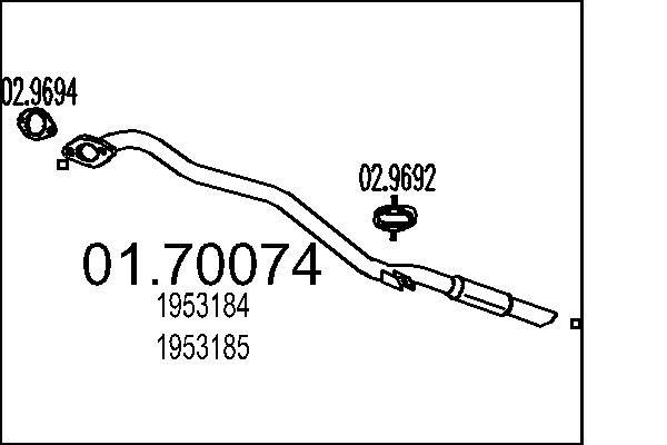 MTS kipufogócső 01.70074