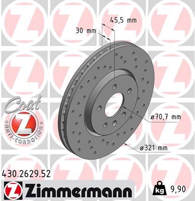 ZIMMERMANN féktárcsa 430.2629.52