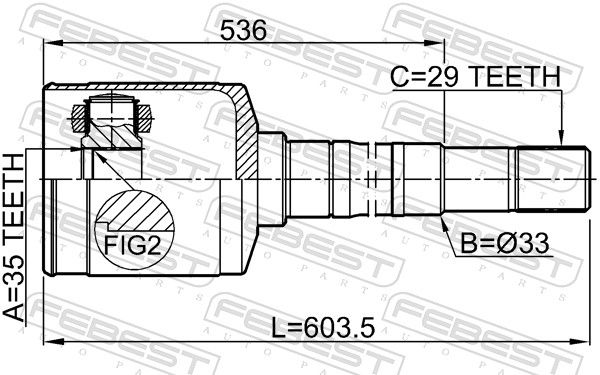 FEBEST 0211-QR25MTRH Joint Kit, drive shaft