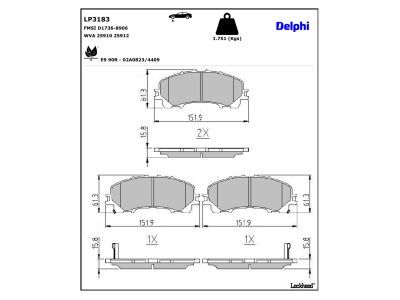 DELPHI LP3183 Brake Pad Set, disc brake
