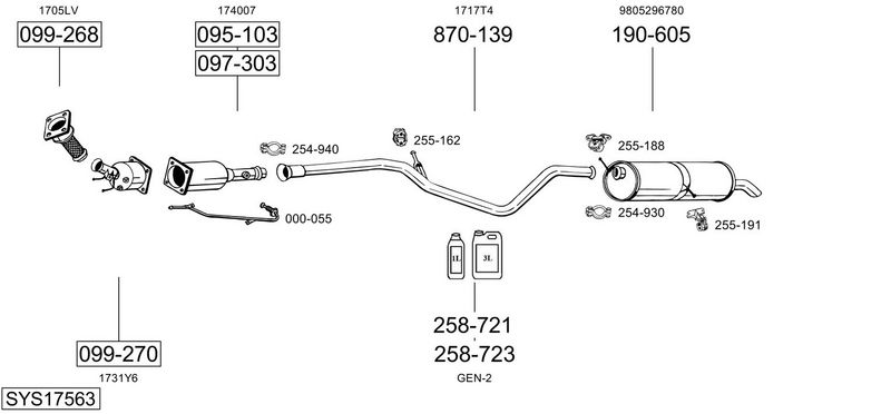 ABGASANLAGE BOSAL SYS17563