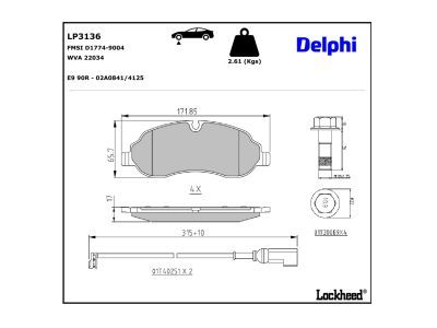 DELPHI LP3136 Brake Pad Set, disc brake