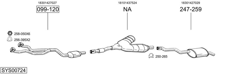 BOSAL kipufogórendszer SYS00724