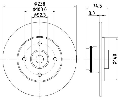 HELLA PAGID 8DD 355 125-161 Brake Disc