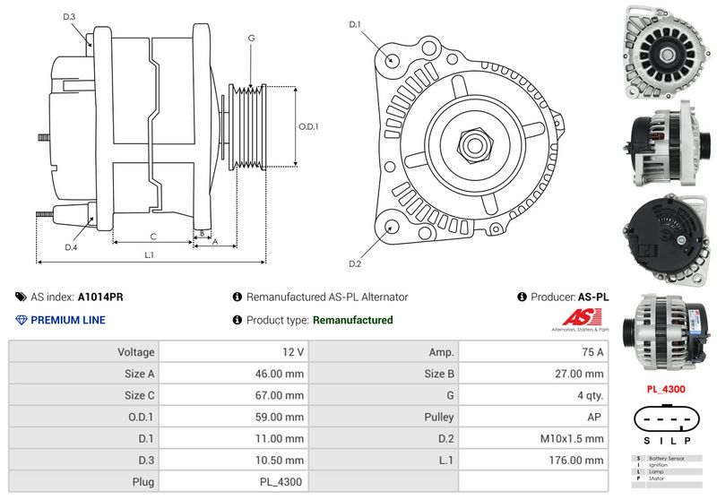 AS-PL A1014PR Alternator