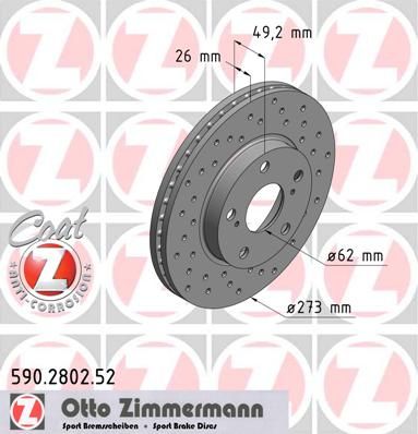 Гальмівний диск, Zimmermann 590.2802.52