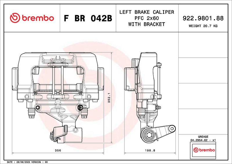 BREMBO FBR042B Brake Caliper