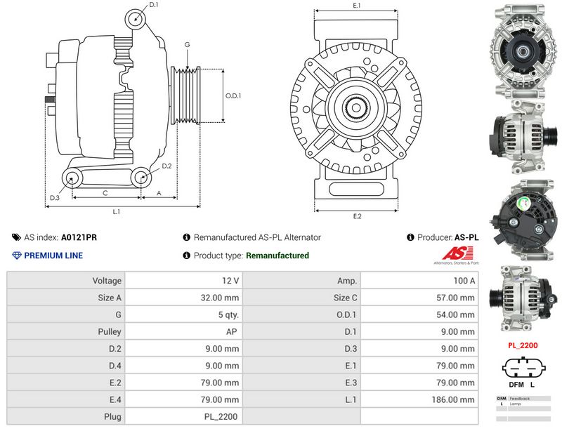 AS-PL A0121PR Alternator