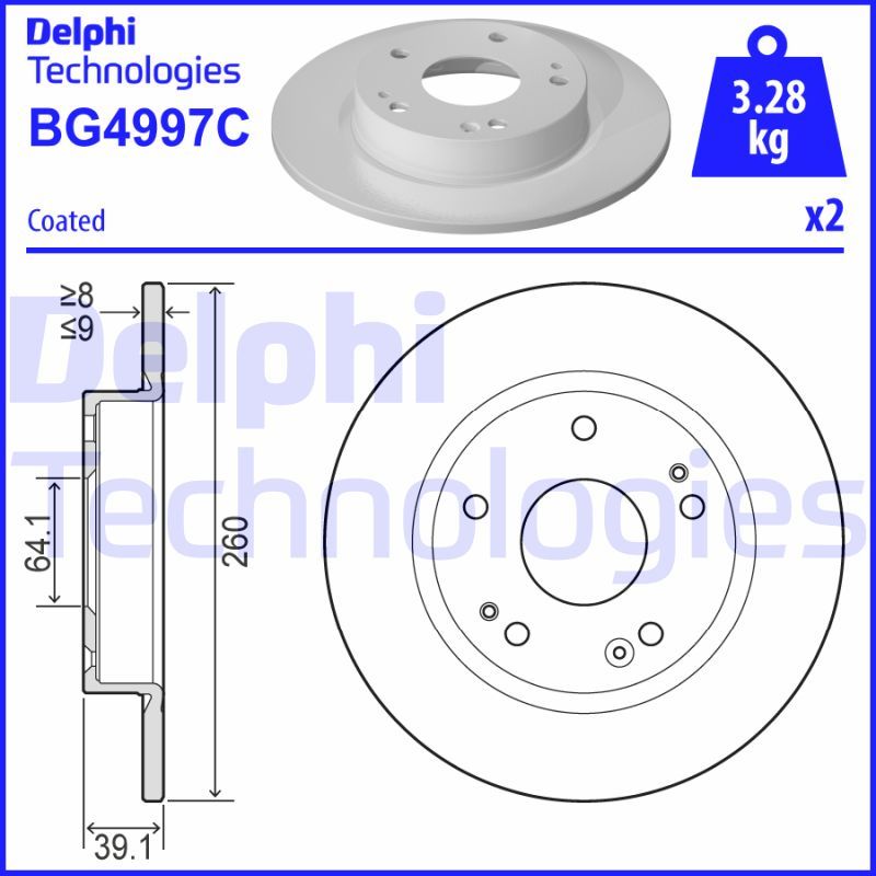 Тормозной диск DELPHI BG4997C