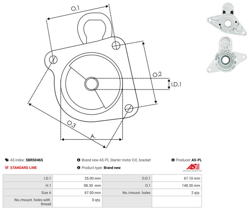 AS-PL SBR5046S Starter Lid, carburettor