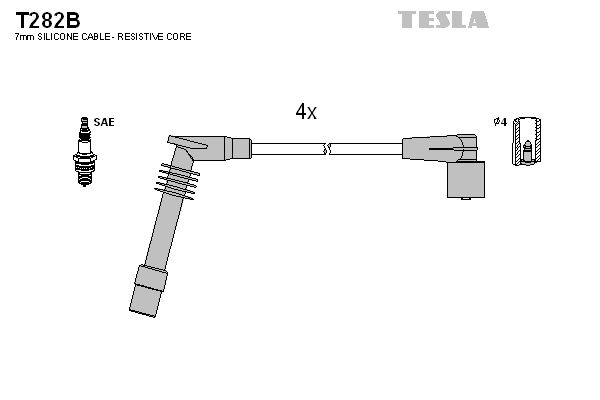 Комплект проводів високої напруги, Tesla T282B