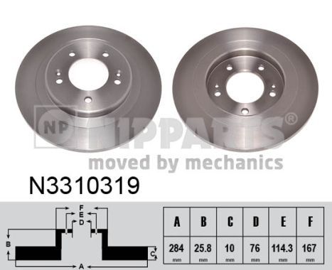 NIPPARTS féktárcsa N3310319