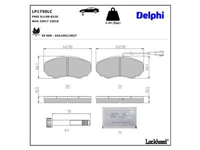 DELPHI LP1750LC - Stabdžių kaladėlių komplektas